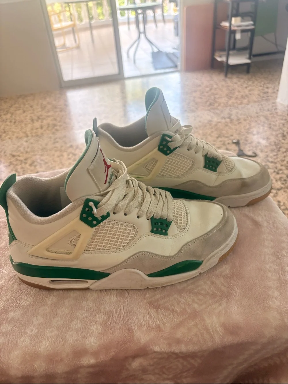 Jordan Men’s Sneakers in White, Green & Gum